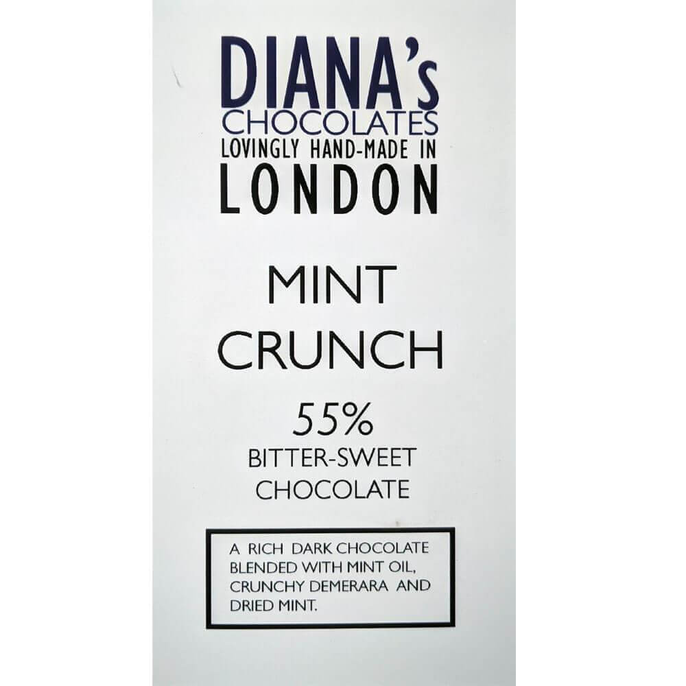Diana's Chocolates Mint Crunch Bitter-Sweet Chocolate Bar 100g